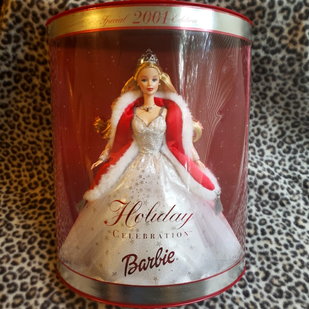 Special 2001 Edition Holiday Barbie Celebration Barbie Doll, Blonde, NIB Vintage